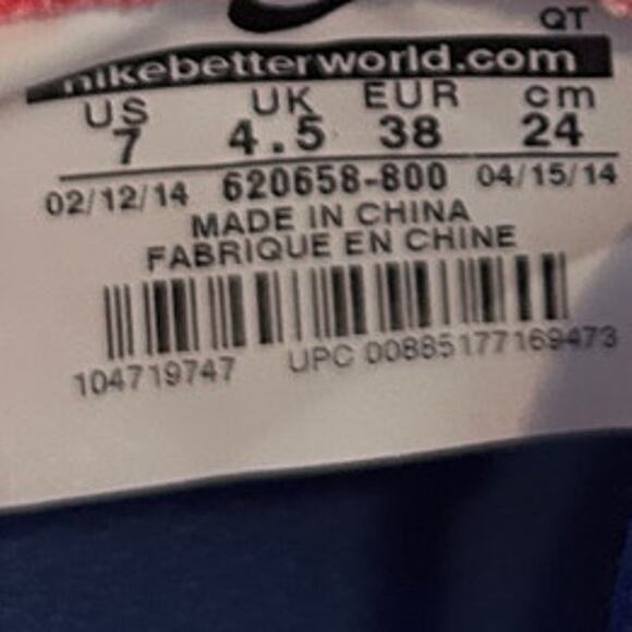 Nike -Flyknit Lunar 2 Bright Mango -Running -Pink/Blue -Women's - 7 - 620658-800 - Picture 9 of 9